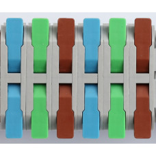 G-Pro EASY-LEVER 25mm DIN Rail Lever Terminals -  Box of 10- Blue/Green/Brown